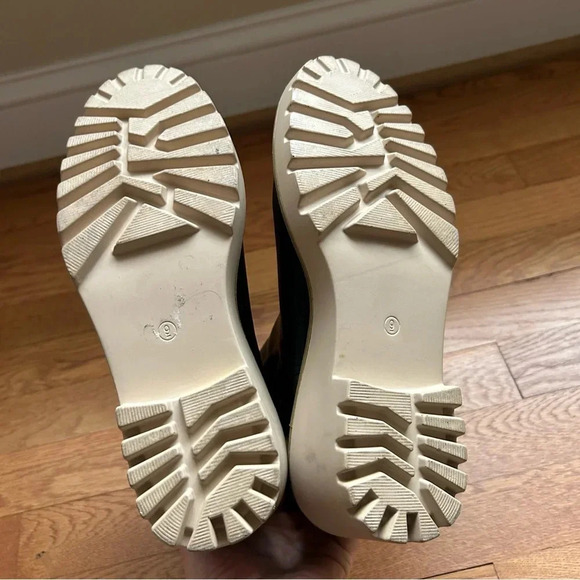 Nicole Miller Pocas Wedge Lug Platform Ankle Black Boot Women’s Size 9 - Picture 5 of 7